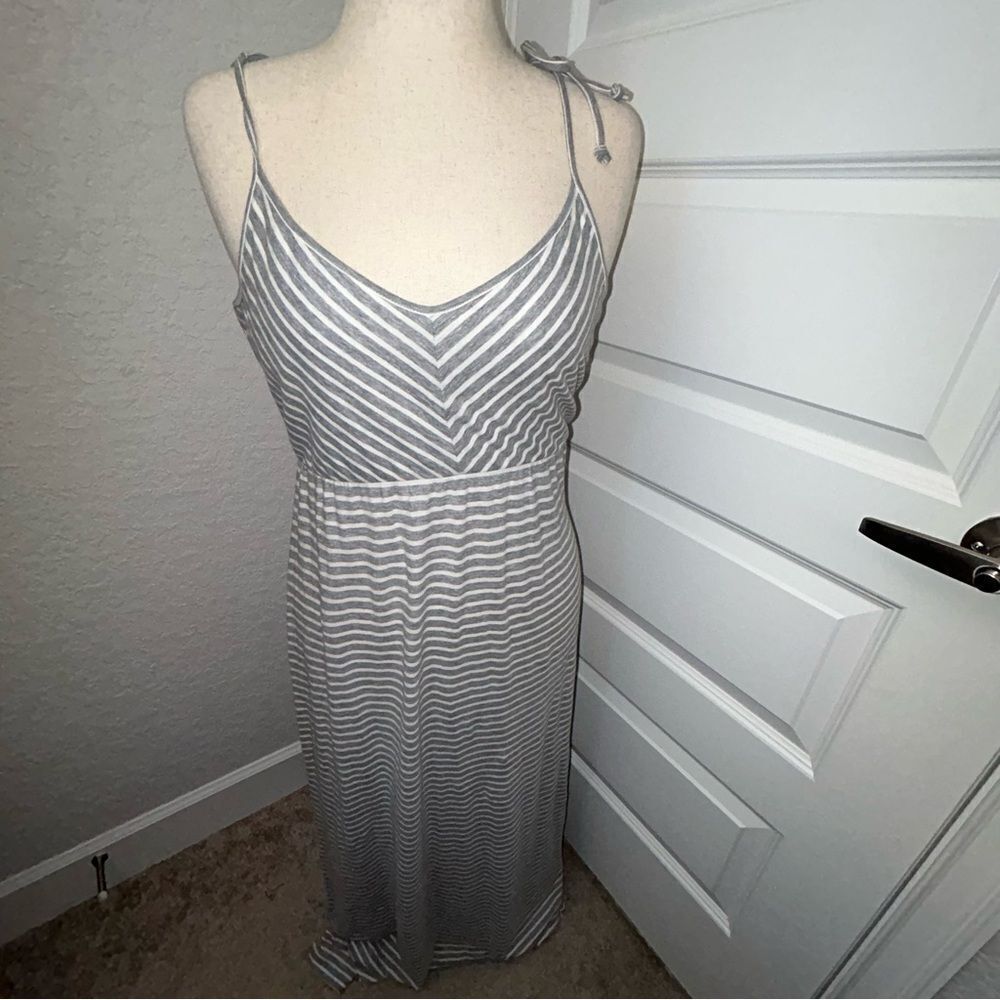 Tommy Bahama Stripe Print Tie Strap Maxi Dress